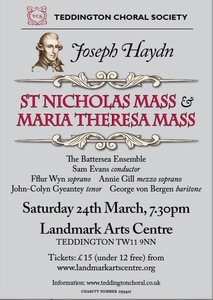 I/ Haydn's Maria Theresa and St Nicholas masses. Landmark Arts Centre, March 2018. 