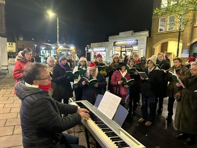 Choir and Phil trying to stay warm!