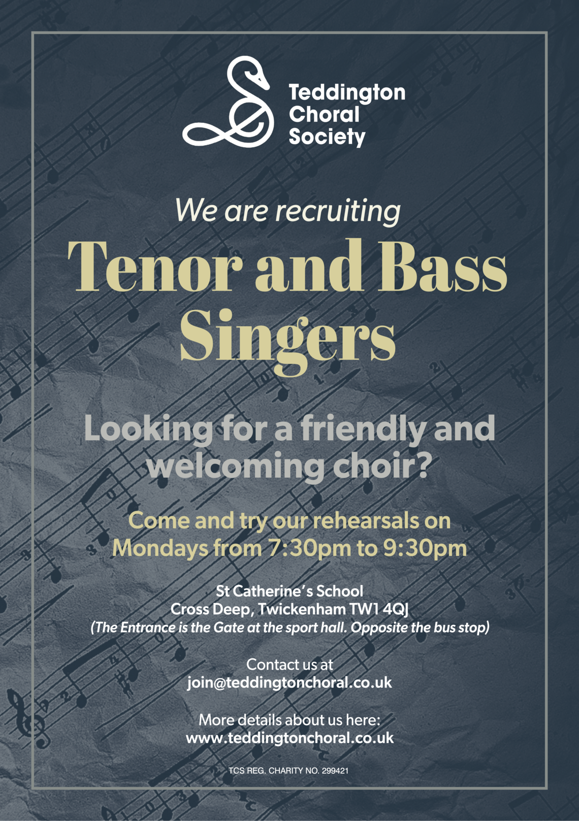 Male voices recruitment flyer