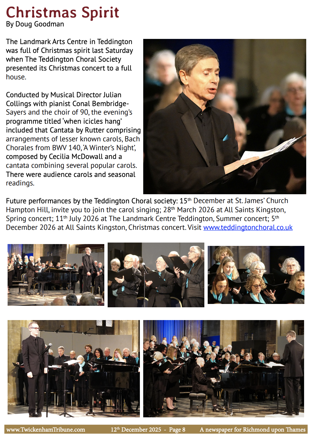 Twickenham tribune Article Christmas 2025 Doug